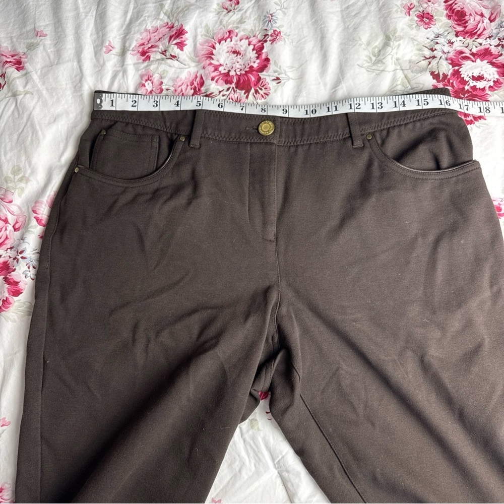 Chico's So Slimming Pants SZ 2 Short Brown Straight Leg Trousers Comfort Classic - Picture 6 of 9